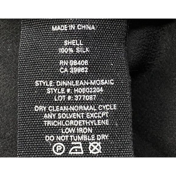 THEORY Women 100% Silk Dinnlean Mosaic Jumpsuit Sleeveless Sz 10 Black 68-10 - Picture 15 of 15